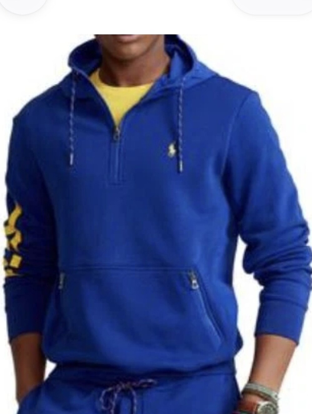 Polo by Ralph Lauren Spectre 1/4 zip pullover fleece spell out on sleeve